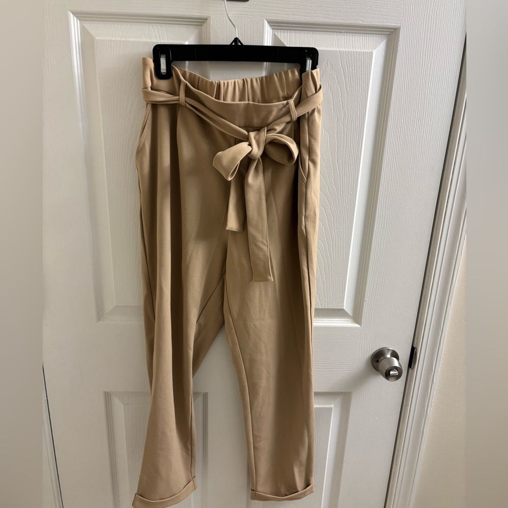 Tan women’s ankle pants